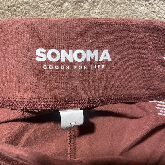 Sonoma Leggings Womens Medium Orange High Rise Full Length Soft Ankle Stretch - Picture 3 of 8